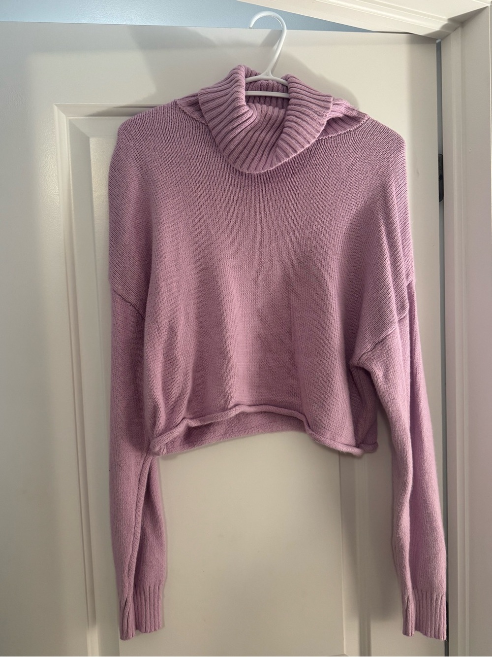 Garage Lilac Cropped Turtleneck Sweater